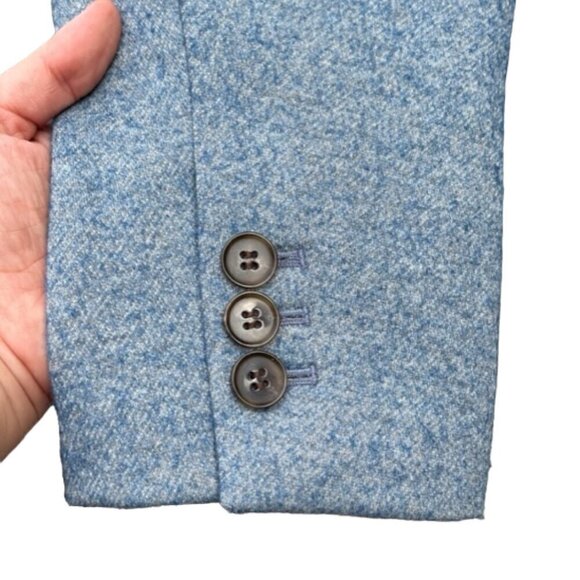 Talbots Womens Blue Heather Wool Blend Equestrian 3 Button Blazer Jacket Plus 14 - Picture 6 of 16